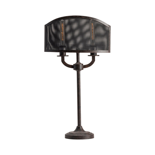 Crestview Collection Brooks 30" Rustic Metal Table Lamp In Rusted Finish With Metal Shade