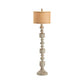 Crestview Collection Brunello 70" Rustic Resin Floor Lamp In Stone Washed Bronze Finish With Gold Linen Burlap Shade