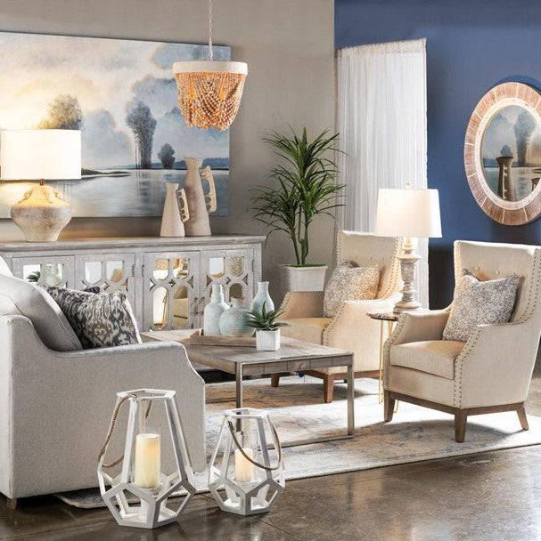 Crestview Collection Cadence 14" Coastal Wood And Jute Pendant Lamp In Wood And Ivory Finish