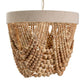 Crestview Collection Cadence 14" Coastal Wood And Jute Pendant Lamp In Wood And Ivory Finish