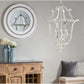 Crestview Collection Camilla 38" 4-Light Traditional Metal Pendant Lamp In Antique White Iron Finish
