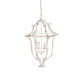 Crestview Collection Camilla 38" 4-Light Traditional Metal Pendant Lamp In Antique White Iron Finish