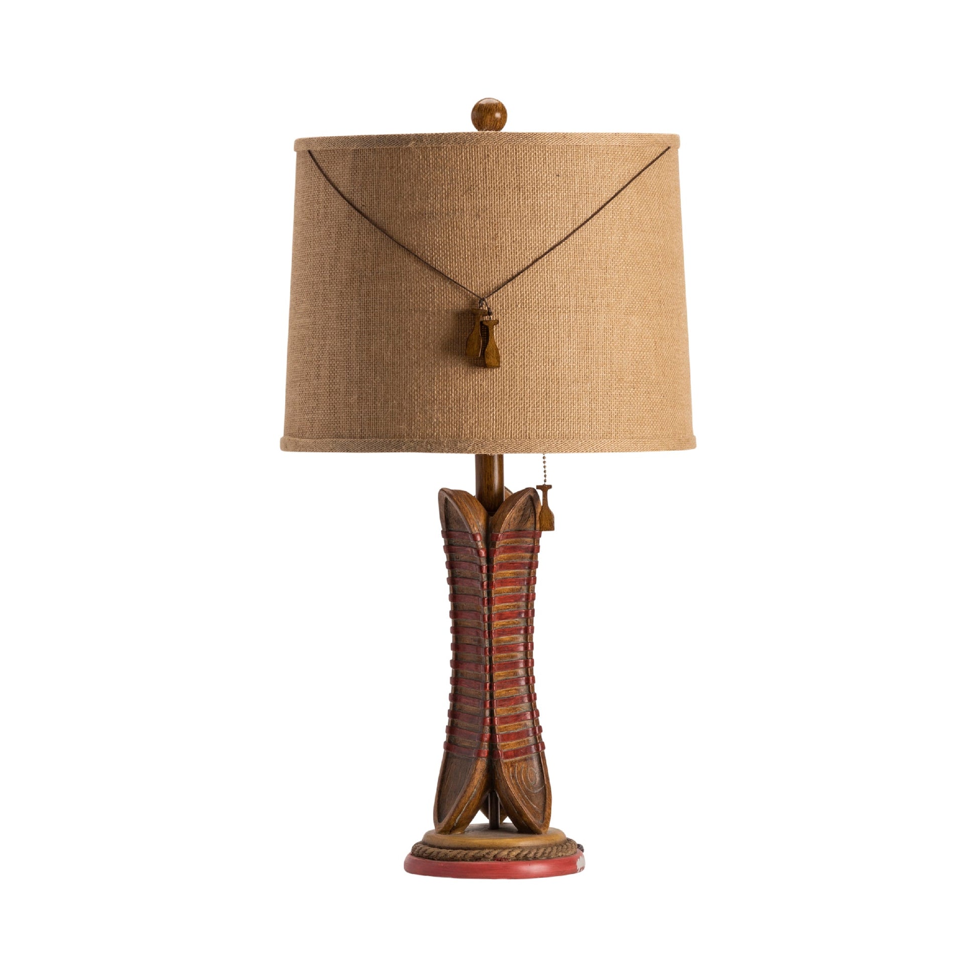 Crestview Collection Canoe 26" Rustic Resin Table Lamp In Rustic Canoe Finish With Burlap Shade