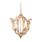 Crestview Collection Caprice 25" 4-Light Traditional Wood And Metal Pendant Lamp In White Washed Wood And Antique Metal Finish