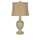 Crestview Collection Carson 33" Rustic Resin Table Lamp In Bleached Wood Finish With Burlap Shade