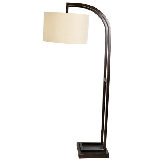 Crestview Collection Circa 64" Transitional Metal Floor Lamp In Oil Rubbed Bronze Finish With Natural Linen Shade