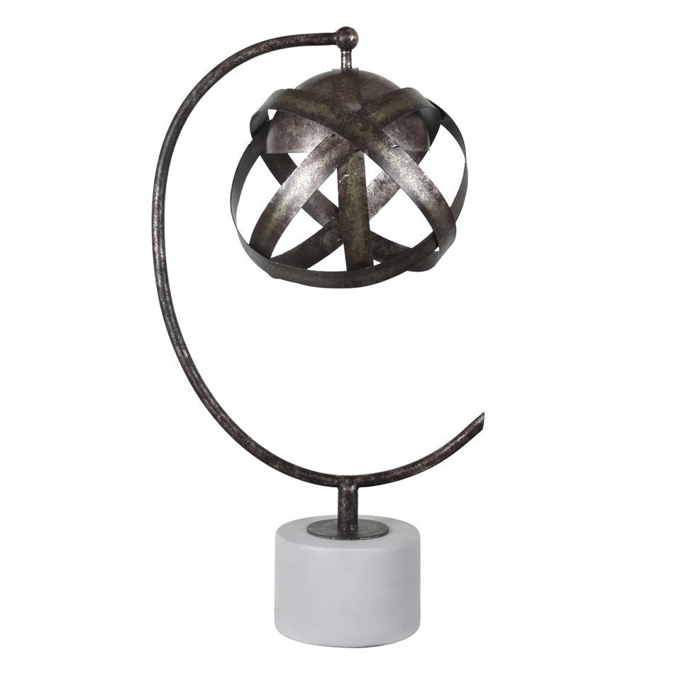Crestview Collection Dax 28" Modern Metal And Concrete Sculptural Task Lamp In Rusted Finish With Metal Shade