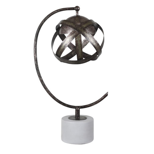 Crestview Collection Dax 28" Modern Metal And Concrete Sculptural Task Lamp In Rusted Finish With Metal Shade