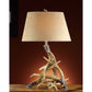Crestview Collection Deer Shed 31" Rustic Resin Table Lamp In Weathered Antler Finish With Buff Suede Fabric Oval Hardback Shade