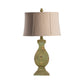 Crestview Collection Easton 32" Traditional Resin Table Lamp In Tarnished Green Wood Finish With Oatmeal Linen Shade