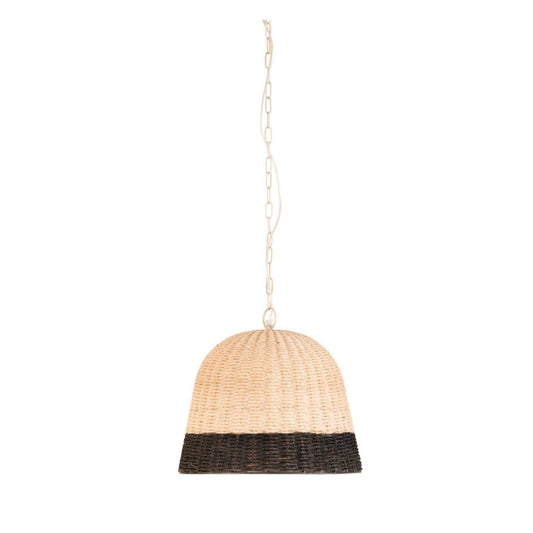 Crestview Collection Eden 13" Coastal Jute Dip Dyed Pendant Lamp In Natural And Navy Finish