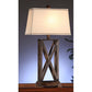 Crestview Collection Everson 33" Transitional Metal Table Lamp In Rich Bronze Finish With Natural Linen Fabric Rectangle Shade And Brown Cord Trim