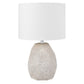 Crestview Collection Fiesta 22" Coastal Faceted Terrazzo And Metal Accent Lamp In Brushed Stainless Finish With White Linen Shade And Components