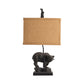 Crestview Collection Fishing Bear 25" Rustic Resin Table Lamp In Bronze Finish With Burlap Shade