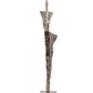 Crestview Collection Giacometti 39" Modern Aluminum Sculptural Buffet Lamp In Gradient Bronze Finish With Brown Linen Shade