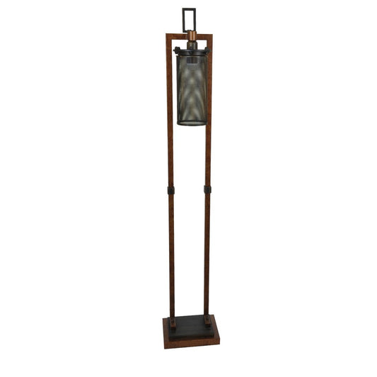 Crestview Collection Gibson 62" Rustic Metal Floor Lamp In Copper And Iron Finish With Oval Metal Mesh Shade