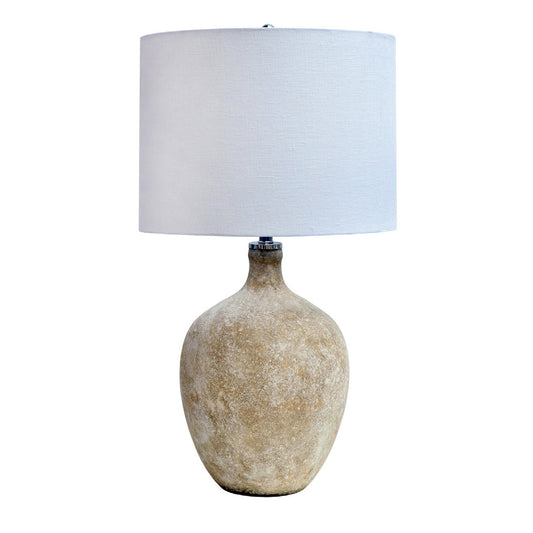 Crestview Collection Gillian 29" Transitional Glass Table Lamp In Golden Opal Finish With White Linen Drum Shade