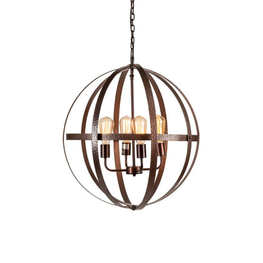 Crestview Collection Global 24" Transitional Medium Metal Pendant Lamp In Bronze Finish
