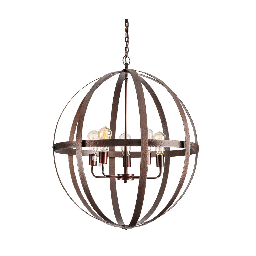 Crestview Collection Global 30" Transitional Large Metal Pendant Lamp In Bronze Finish