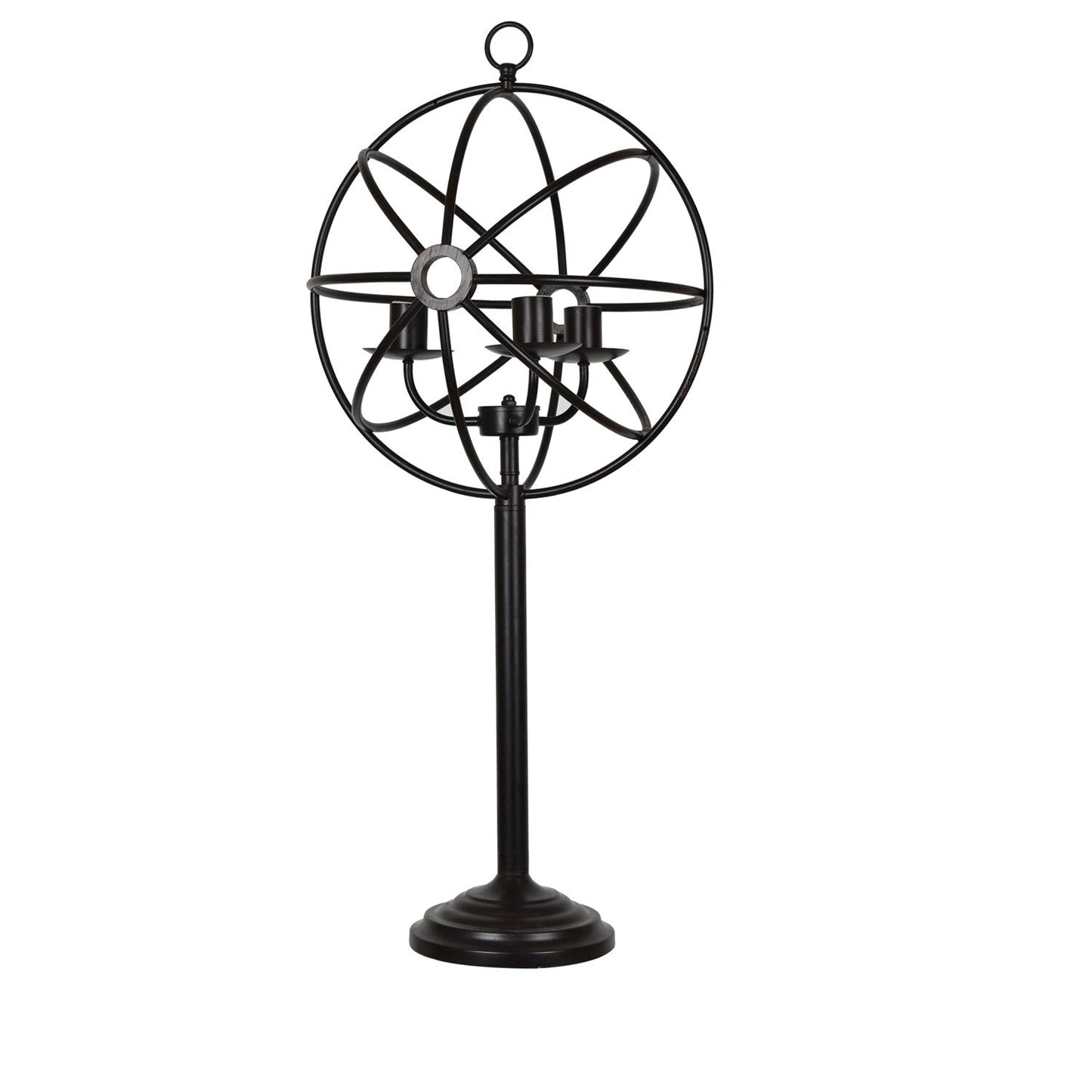 Crestview Collection Global 37" Modern Metal Table Lamp In Oil Bronze Finish With Metal Globe Shade With Edison Bulb