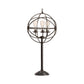 Crestview Collection Global 37" Modern Metal Table Lamp In Oil Bronze Finish With Metal Globe Shade With Edison Bulb