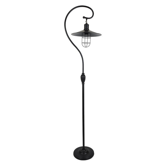 Crestview Collection Harbor 74" Rustic Metal Side Floor Lamp In Antique Bronze Finish With 14" Metal Shade