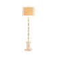 Crestview Collection Holcomb 62" Rustic Resin Floor Lamp In Antique White Finish With Natural Linen And Metal Frame Shade