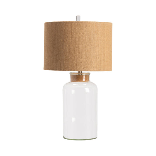Crestview Collection Keep Sake 30" Coastal Glass Table Lamp In Clear Glass Finish With Linen Shade