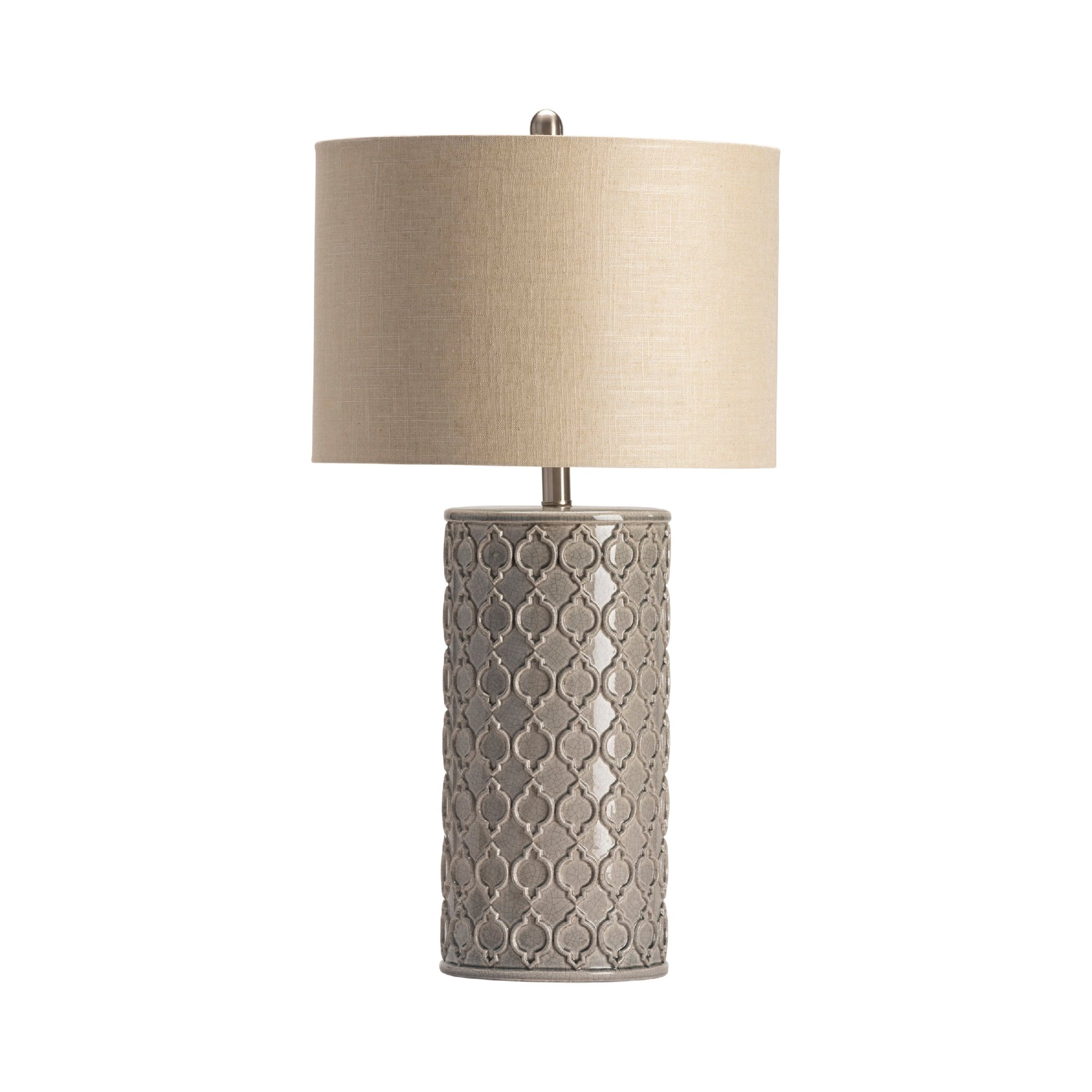 Crestview Collection Kincaid 30" Traditional Ceramic Table Lamp In Grey Ceramic Finish With White Linen Shade