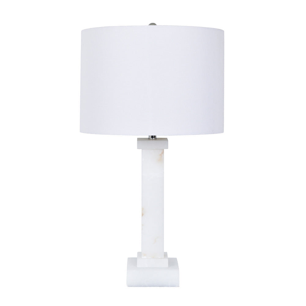 Crestview Collection Kinsley 31" Transitional Alabaster Table Lamp In Alabaster Finish With White Linen Shade