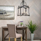 Crestview Collection La Roux 32" 4-Light Traditional Metal Chandelier In Rustic Black Finish