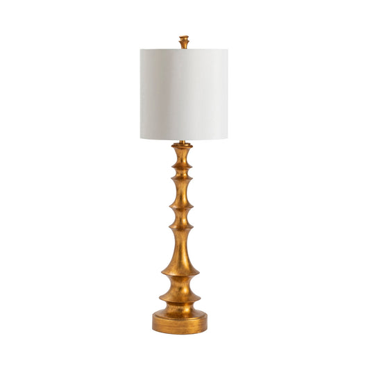 Crestview Collection Langston 52" Traditional Resin Table Lamp In Gold Leaf Finish With Gold Silk Shade
