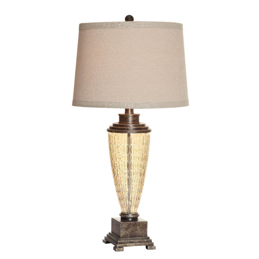 Crestview Collection Laurel 33" Transitional Resin And Glass Table Lamp In Champagne Finish With Linen Shade