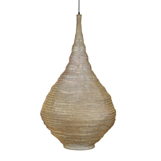 Crestview Collection Link 19" Modern Medium Metal Pendant Lamp In Plated Brass Finish