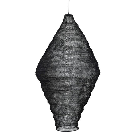 Crestview Collection Link 25" Modern Long Metal Pendant Lamp In Black And Brass Finish