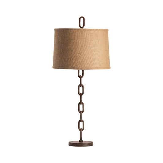 Crestview Collection Link 36" Rustic Metal And Resin Table Lamp In Rustic Metal Finish With Burlap Shade