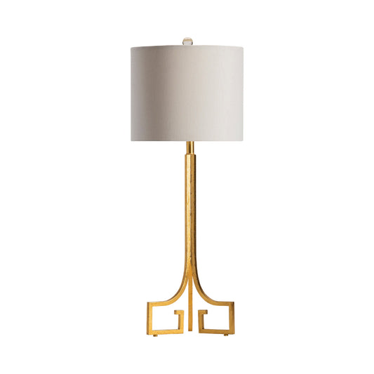 Crestview Collection Lux 34" Transitional Metal Table Lamp In Golden Leaf Finish With White Linen Shade