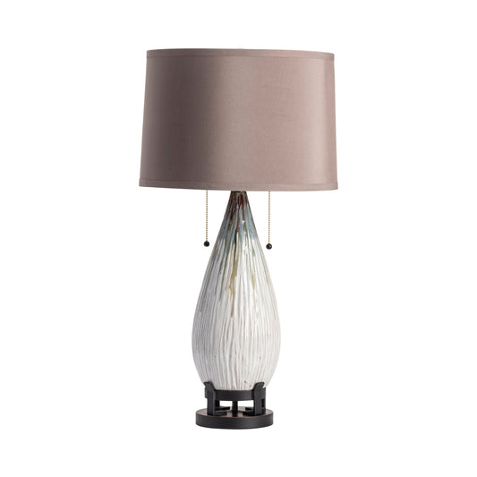 Crestview Collection Mason 33" Transitional Ceramic Table Lamp In Mason Drip Finish With Grey Linen Shade