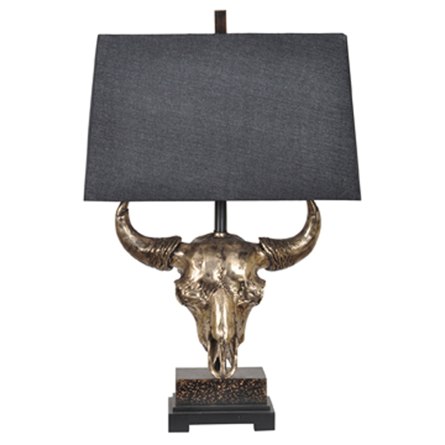 Crestview Collection Master Of The Prairies 32" Transitional Resin Table Lamp In Natural Bronze Finish With Charcoal Gray Linen Shade