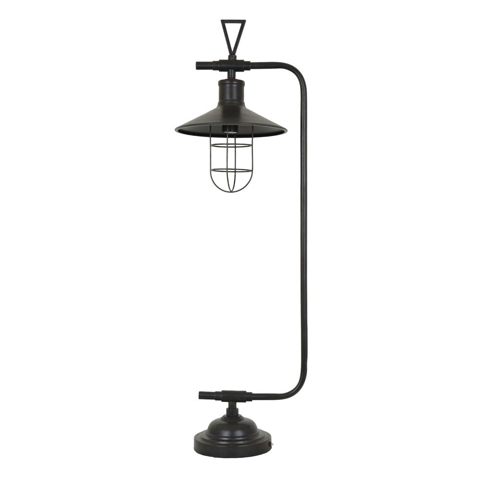 Crestview Collection Melbourne 41" Rustic Metal Table Lamp In Antique Bronze Finish With Metal Shade