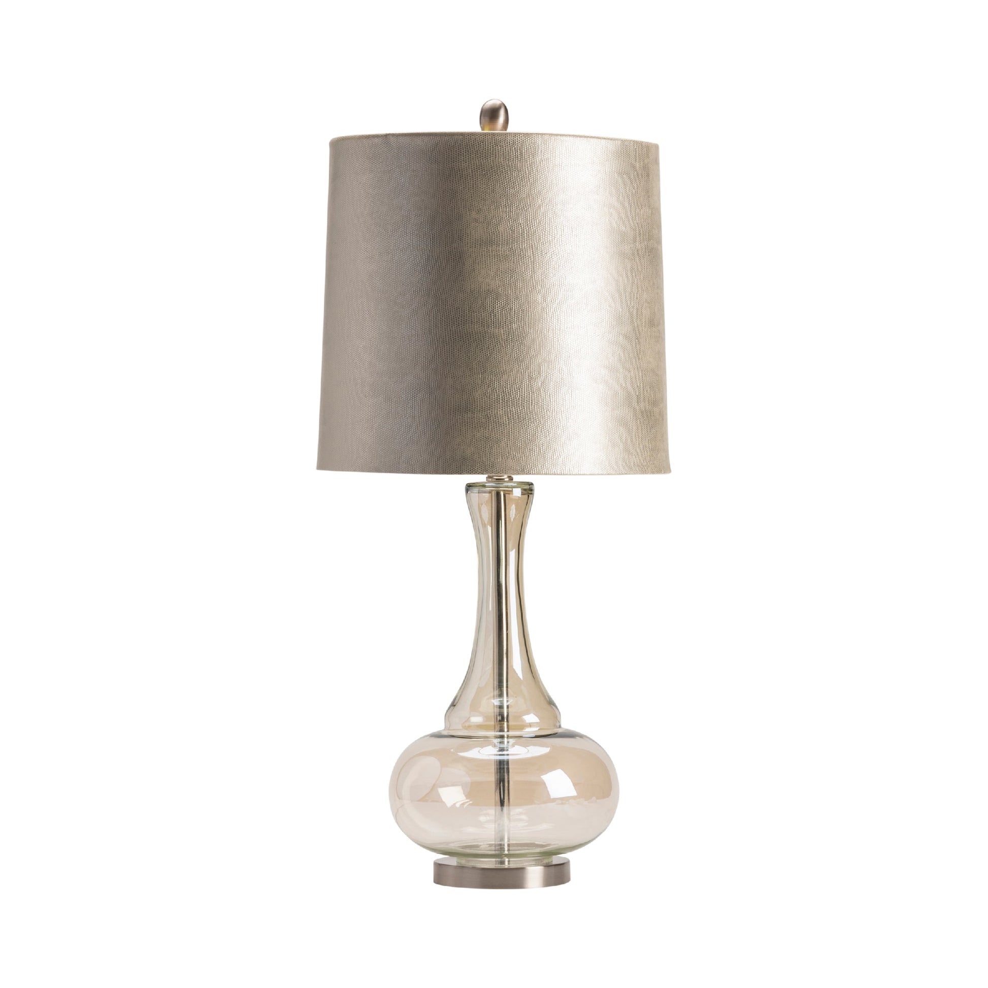 Crestview Collection Monaca 32" Transitional Glass And Metal Table Lamp In Champagne Mercury Finish With Champagne Suede And Silver Lining