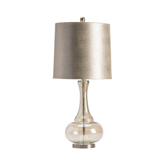 Crestview Collection Monaca 32" Transitional Glass And Metal Table Lamp In Champagne Mercury Finish With Champagne Suede And Silver Lining