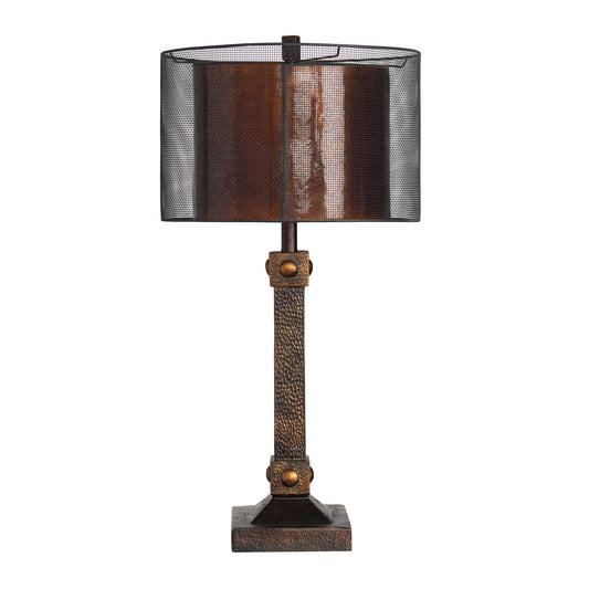 Crestview Collection Montana 31" Rustic Resin Table Lamp In Copper Bronze Finish With Metal And Mica Shade