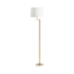 Crestview Collection Nash 66" Transitional Metal And Marble Floor Lamp In Honey Brass And White Marble Finish With Off White Linen Tapered Shade