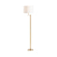 Crestview Collection Nash 66" Transitional Metal And Marble Floor Lamp In Honey Brass And White Marble Finish With Off White Linen Tapered Shade