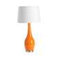 Crestview Collection Nina 29" Transitional Ceramic And Metal Table Lamp In Tangerine Finish With Hardback White Fabric Drum Shade