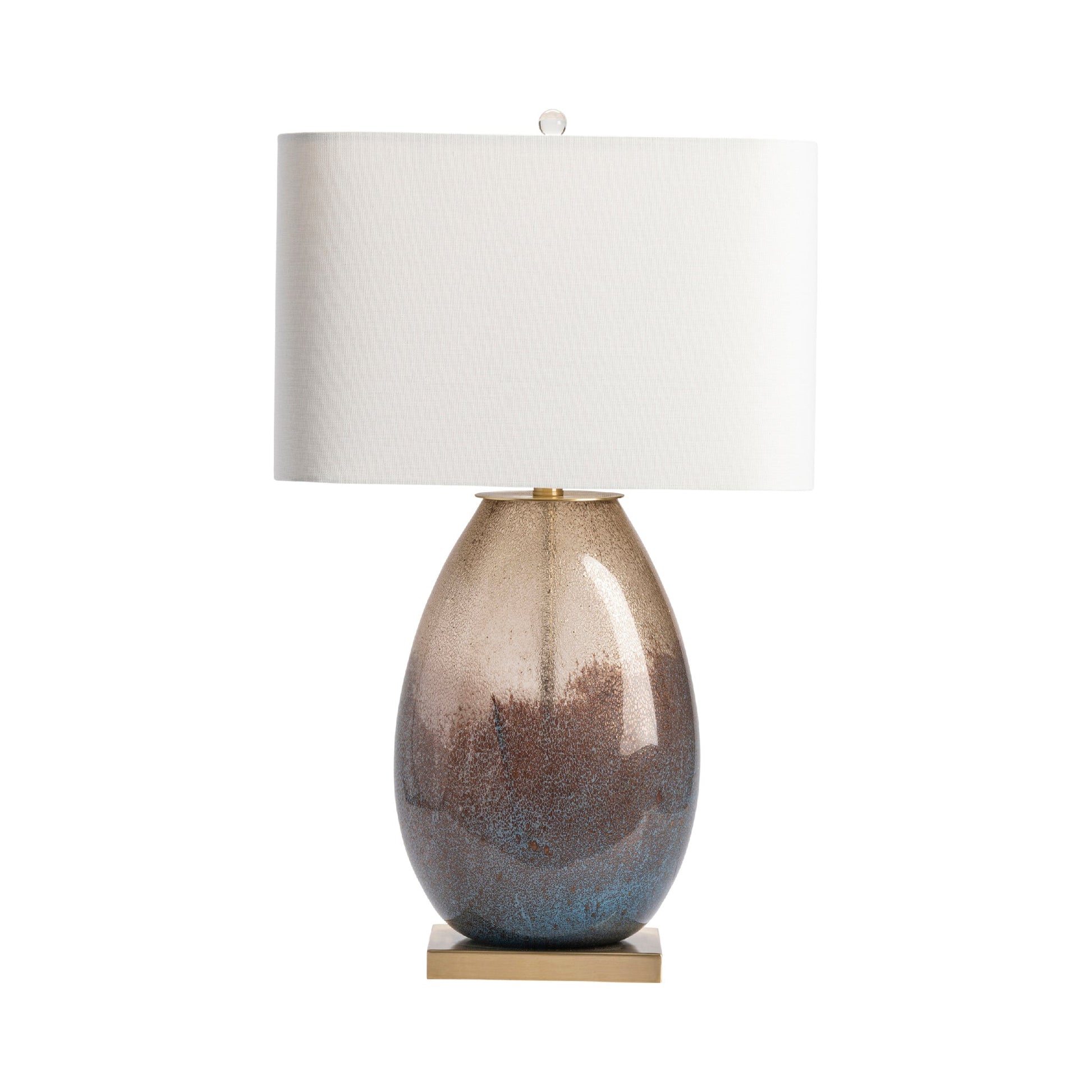 Crestview Collection Noah 30" Transitional Glass And Metal Table Lamp In Smoked Glass And Antique Brass Finish With White Linen Shade