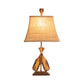 Crestview Collection Oar 21" Rustic Resin Accent Lamp In Old Oar Finish With Burlap Shade