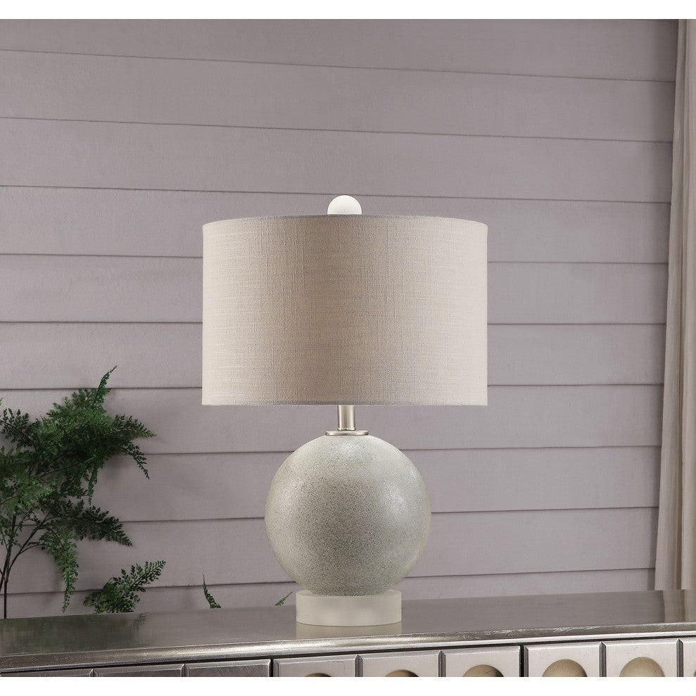 Crestview Collection Omni 25" Transitional Glass And Crystal Table Lamp In Smoking Glass And Frosted Finish With Gray Linen Drum Shade