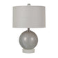 Crestview Collection Omni 25" Transitional Glass And Crystal Table Lamp In Smoking Glass And Frosted Finish With Gray Linen Drum Shade